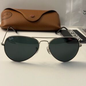 New Ray-Ban Aviator Sunglasses RB3025 58-14mm Silver /Gray 003/62 unisex